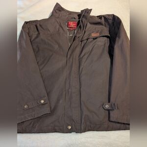 90s R.M. Williams Waxed Jacket Men's WAX Canvas Oilskin Field Coat Brown sz M.